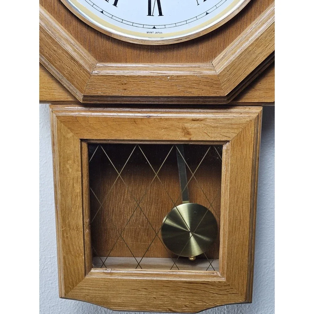 Daniel Dakota Westminster Quartz Oak Wall Clock Roman Numerals